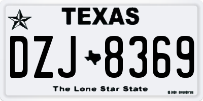 TX license plate DZJ8369