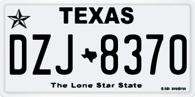 TX license plate DZJ8370