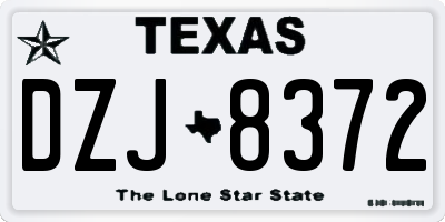 TX license plate DZJ8372