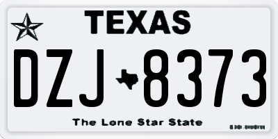TX license plate DZJ8373