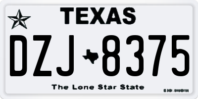 TX license plate DZJ8375