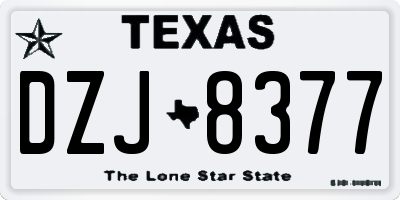 TX license plate DZJ8377