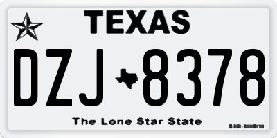 TX license plate DZJ8378
