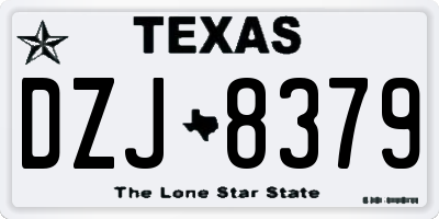 TX license plate DZJ8379