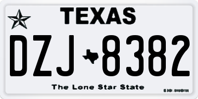 TX license plate DZJ8382