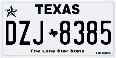 TX license plate DZJ8385