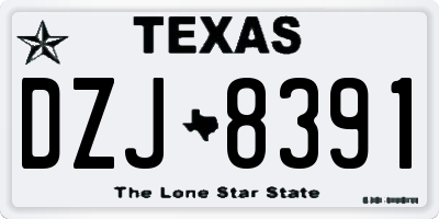 TX license plate DZJ8391
