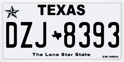 TX license plate DZJ8393