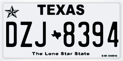 TX license plate DZJ8394