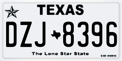 TX license plate DZJ8396