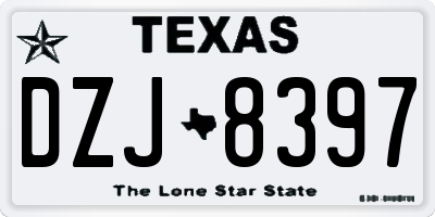TX license plate DZJ8397