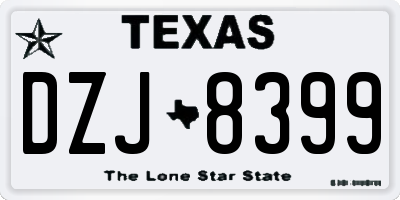 TX license plate DZJ8399