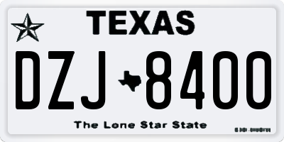 TX license plate DZJ8400