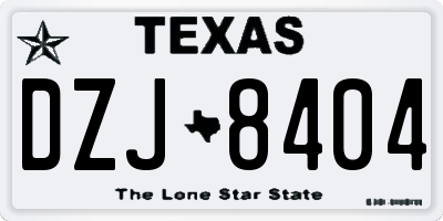 TX license plate DZJ8404