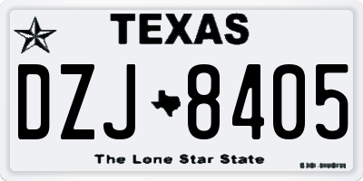 TX license plate DZJ8405
