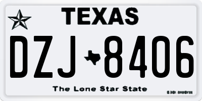 TX license plate DZJ8406