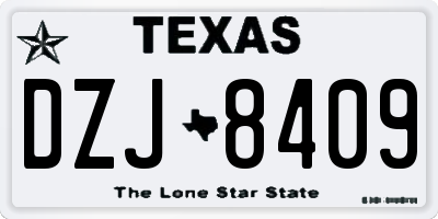 TX license plate DZJ8409