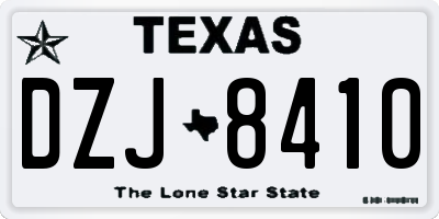 TX license plate DZJ8410