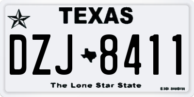 TX license plate DZJ8411