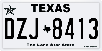 TX license plate DZJ8413