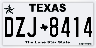TX license plate DZJ8414