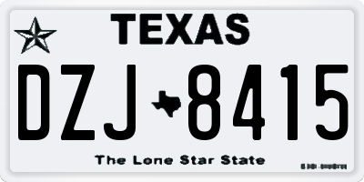 TX license plate DZJ8415
