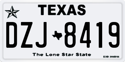 TX license plate DZJ8419