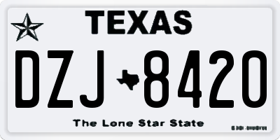 TX license plate DZJ8420