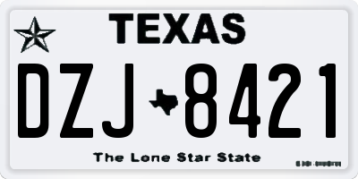 TX license plate DZJ8421