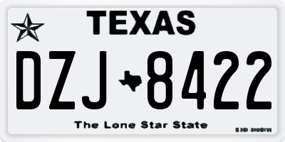TX license plate DZJ8422