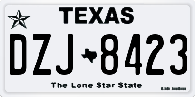 TX license plate DZJ8423