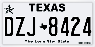 TX license plate DZJ8424