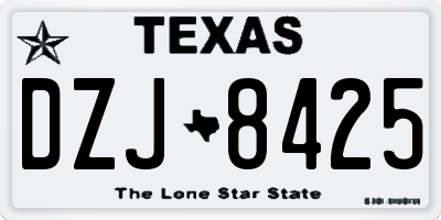TX license plate DZJ8425