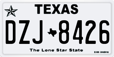 TX license plate DZJ8426