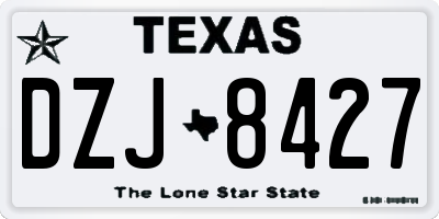 TX license plate DZJ8427