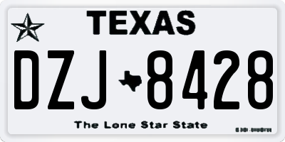 TX license plate DZJ8428