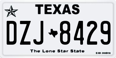 TX license plate DZJ8429
