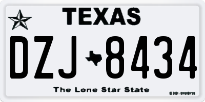 TX license plate DZJ8434