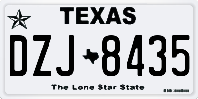 TX license plate DZJ8435