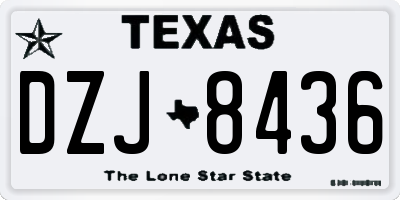 TX license plate DZJ8436