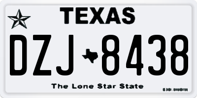 TX license plate DZJ8438