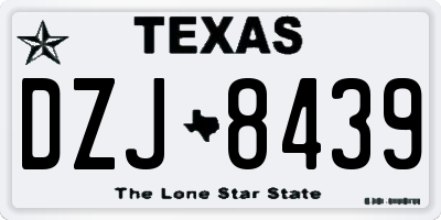 TX license plate DZJ8439