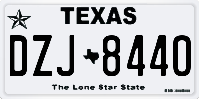 TX license plate DZJ8440