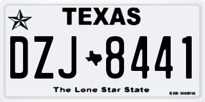 TX license plate DZJ8441