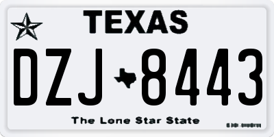 TX license plate DZJ8443