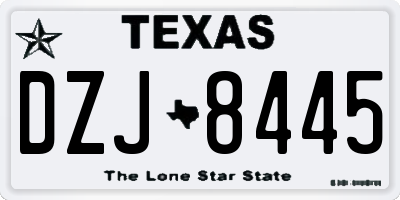 TX license plate DZJ8445