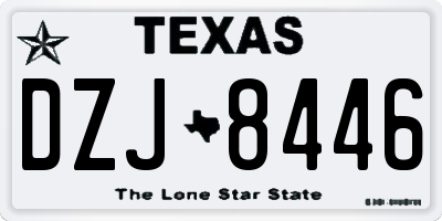TX license plate DZJ8446