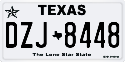 TX license plate DZJ8448