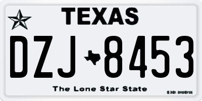 TX license plate DZJ8453