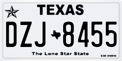 TX license plate DZJ8455